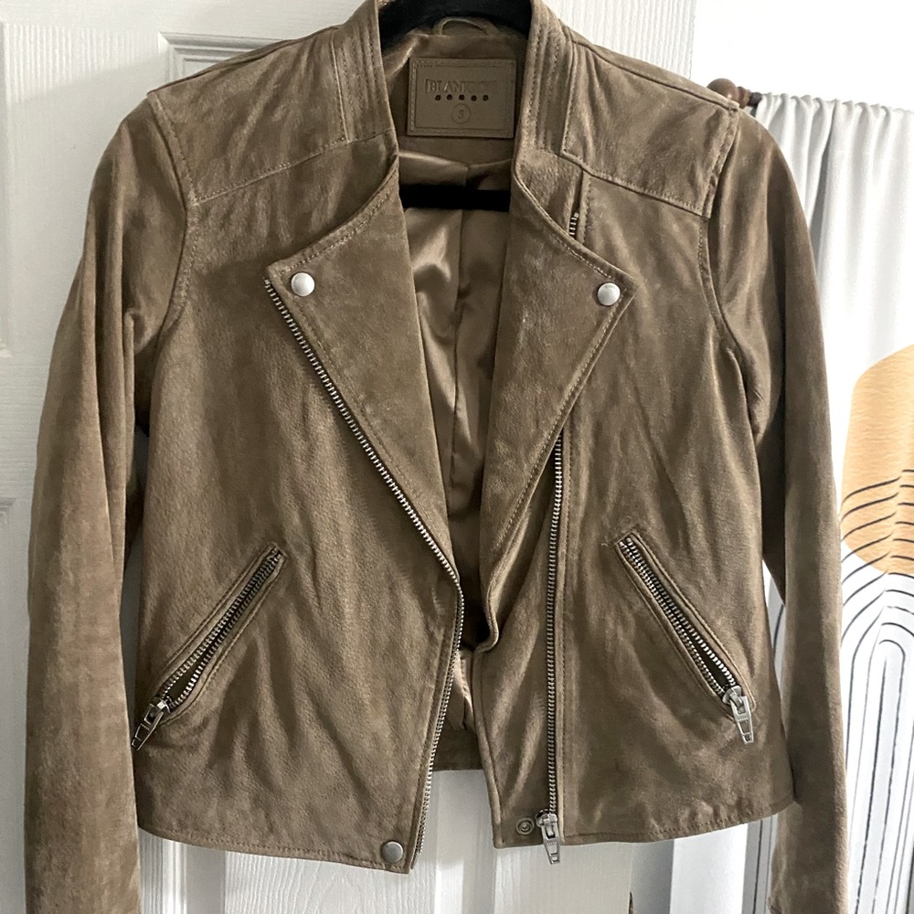 Blank NYC suede leather biker jacket.